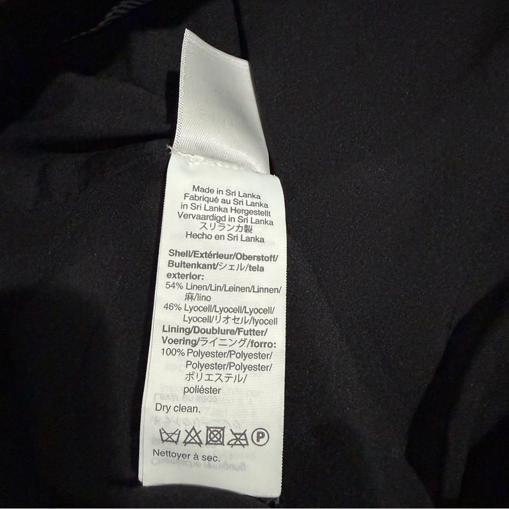 J. Crew Black Linen-blend Trousers Pants Size 10 Wide Leg Classic Lined Cropped - Picture 12 of 15